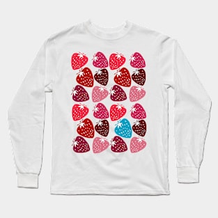 blue strawberry Long Sleeve T-Shirt